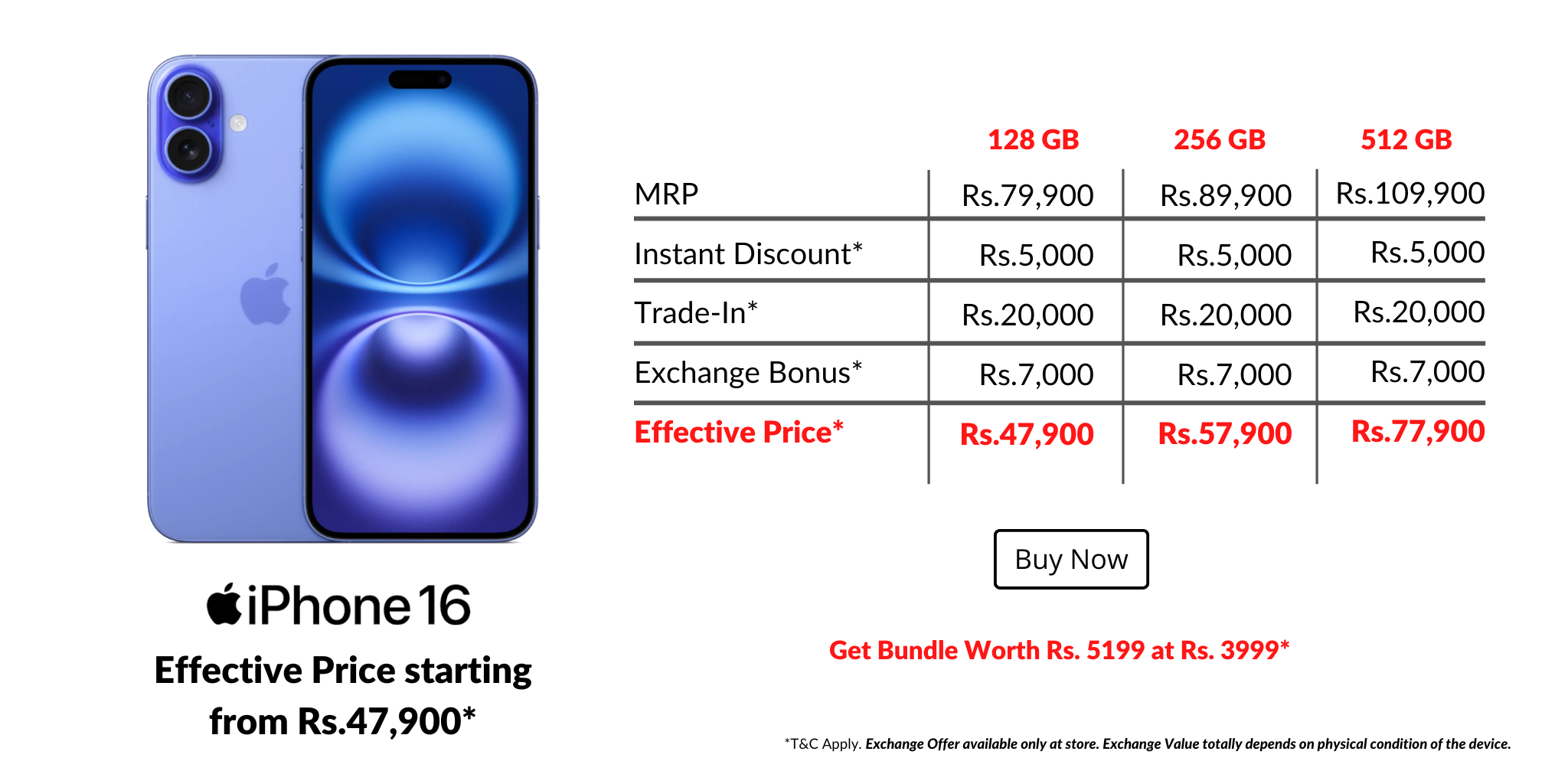 iPhone 16 cash back and exchange offer offers with Apple bundle at iDestiny