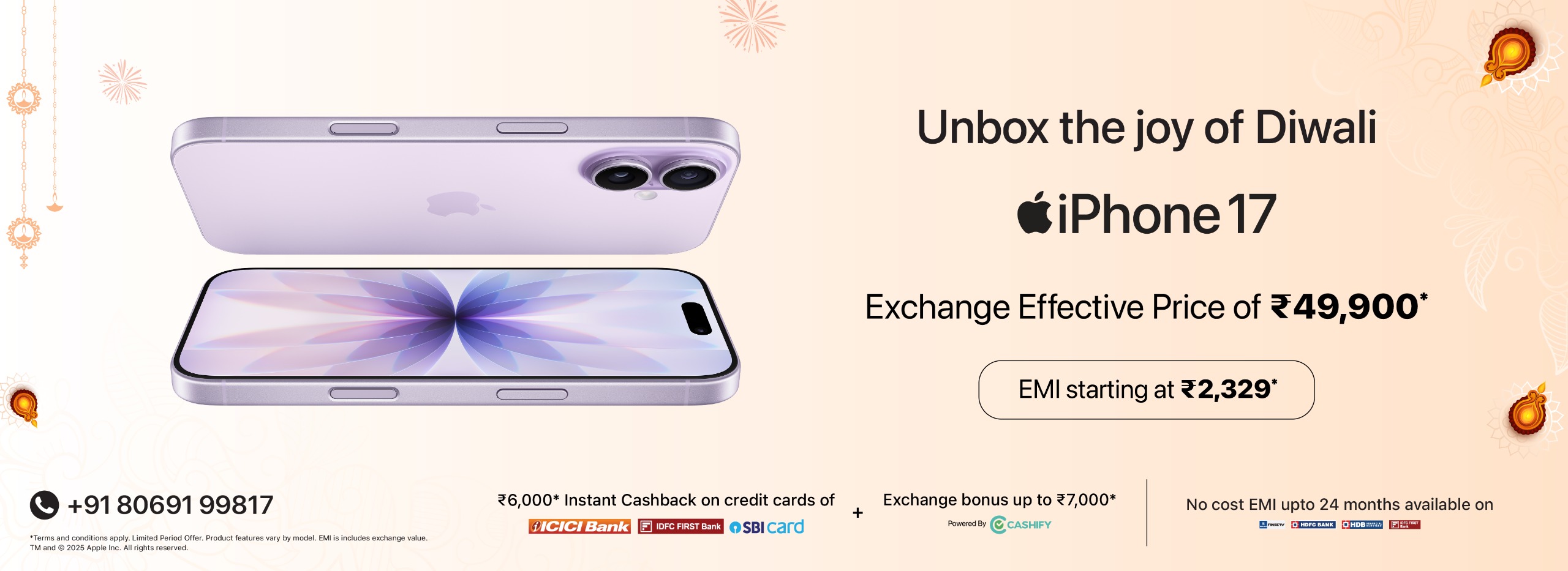 iPhone 16 Diwaali Banner Desk