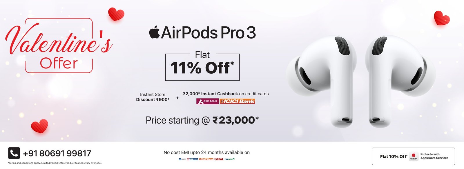 AirPods Pro 3 VDay desk Banner