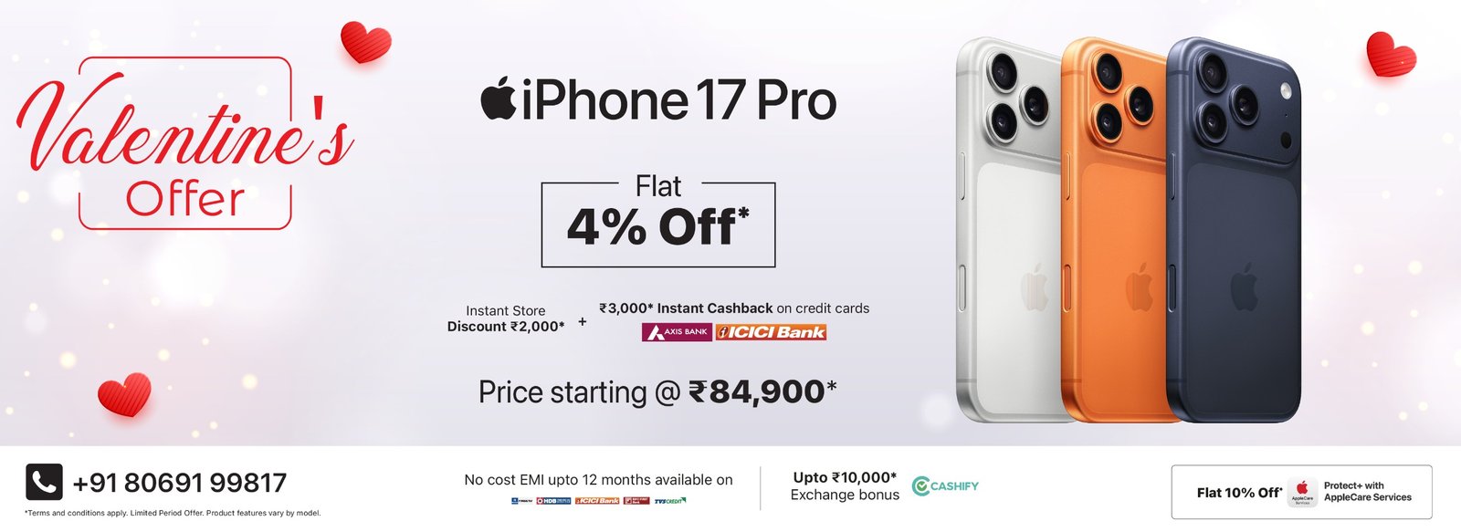 iPhone 17 Pro VDay desk Banner