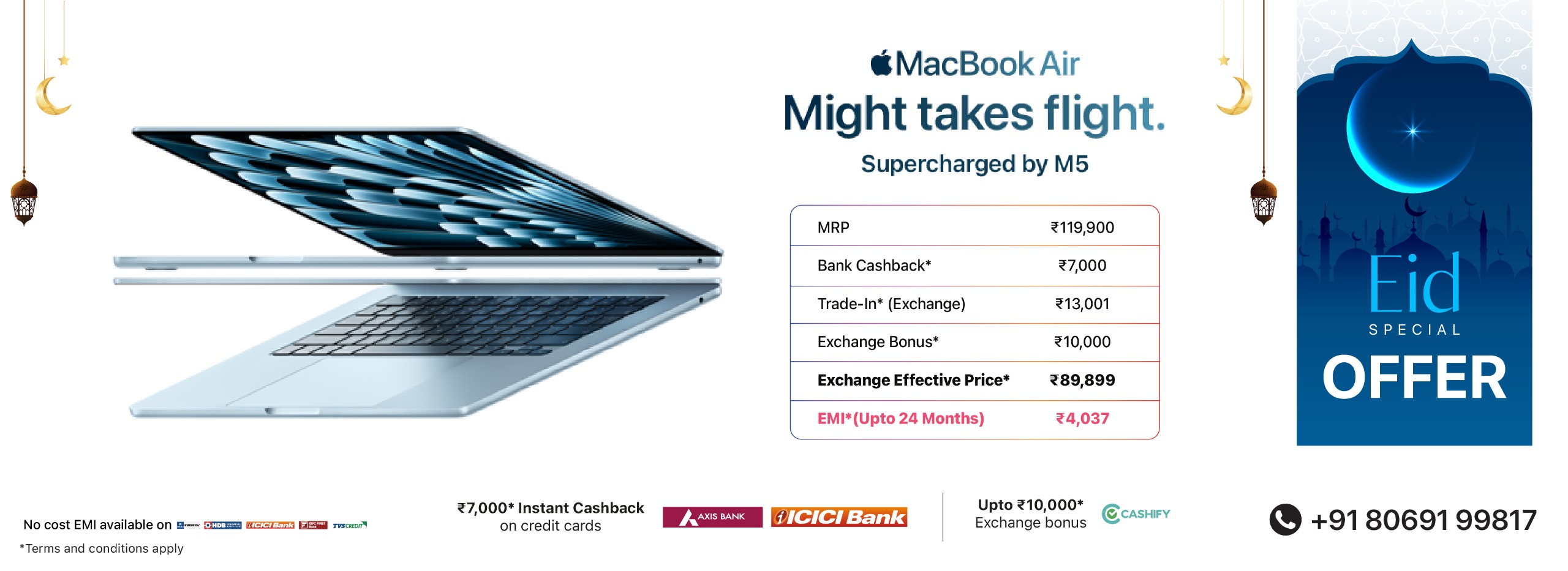 MacBook Air M5 Eid banner desk
