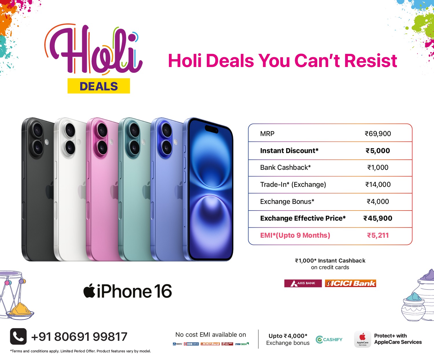 iPhone 16 Holi Banner M