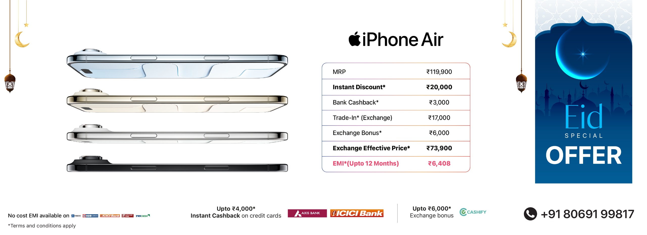iPhone Air Eid banner desk