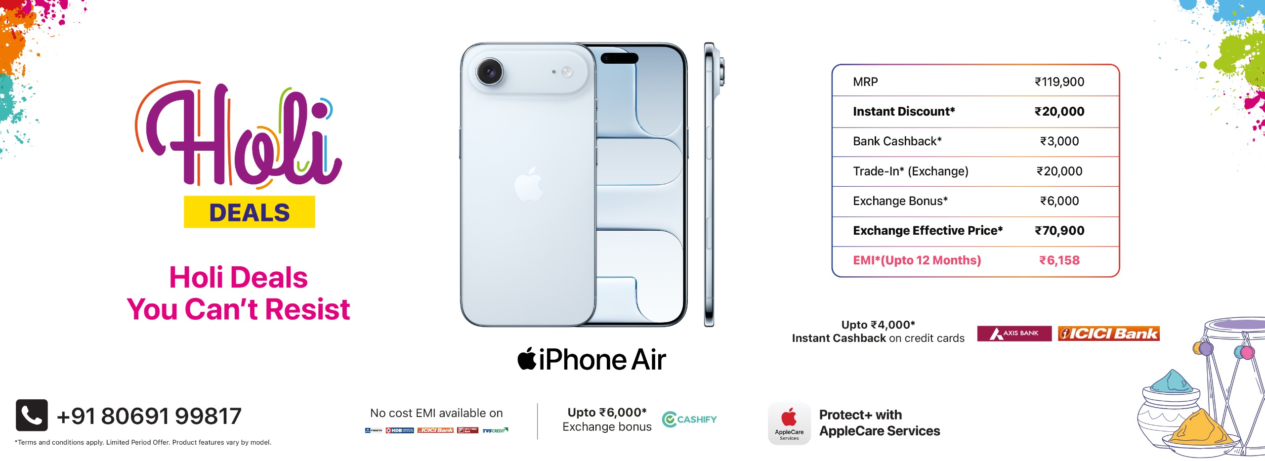 iPhone Air Holi Banner D