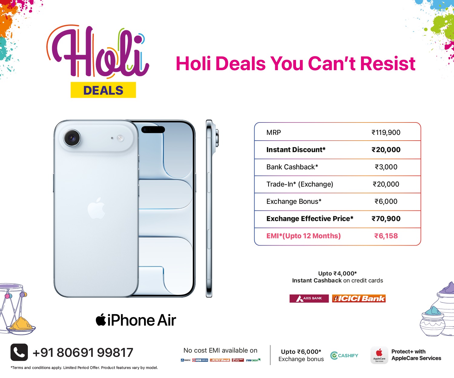 iPhone Air Holi Banner M