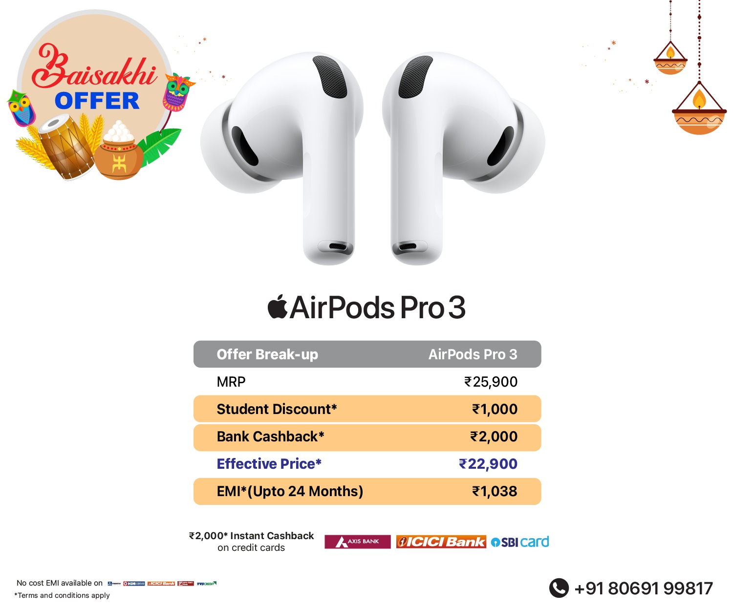 Baisakhi AirPods Pro 3 web banner m