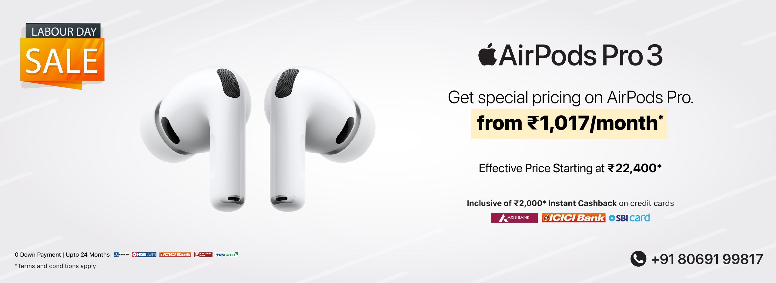 AirPods Pro 3 Labour Day banner d
