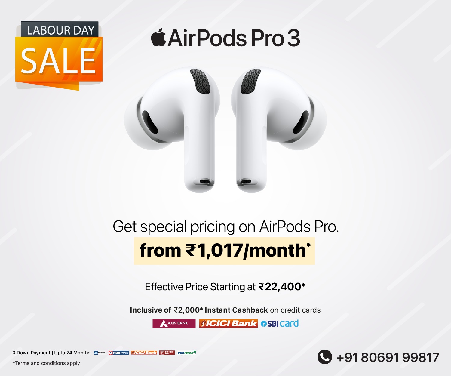 AirPods Pro 3 Labour Day banner m