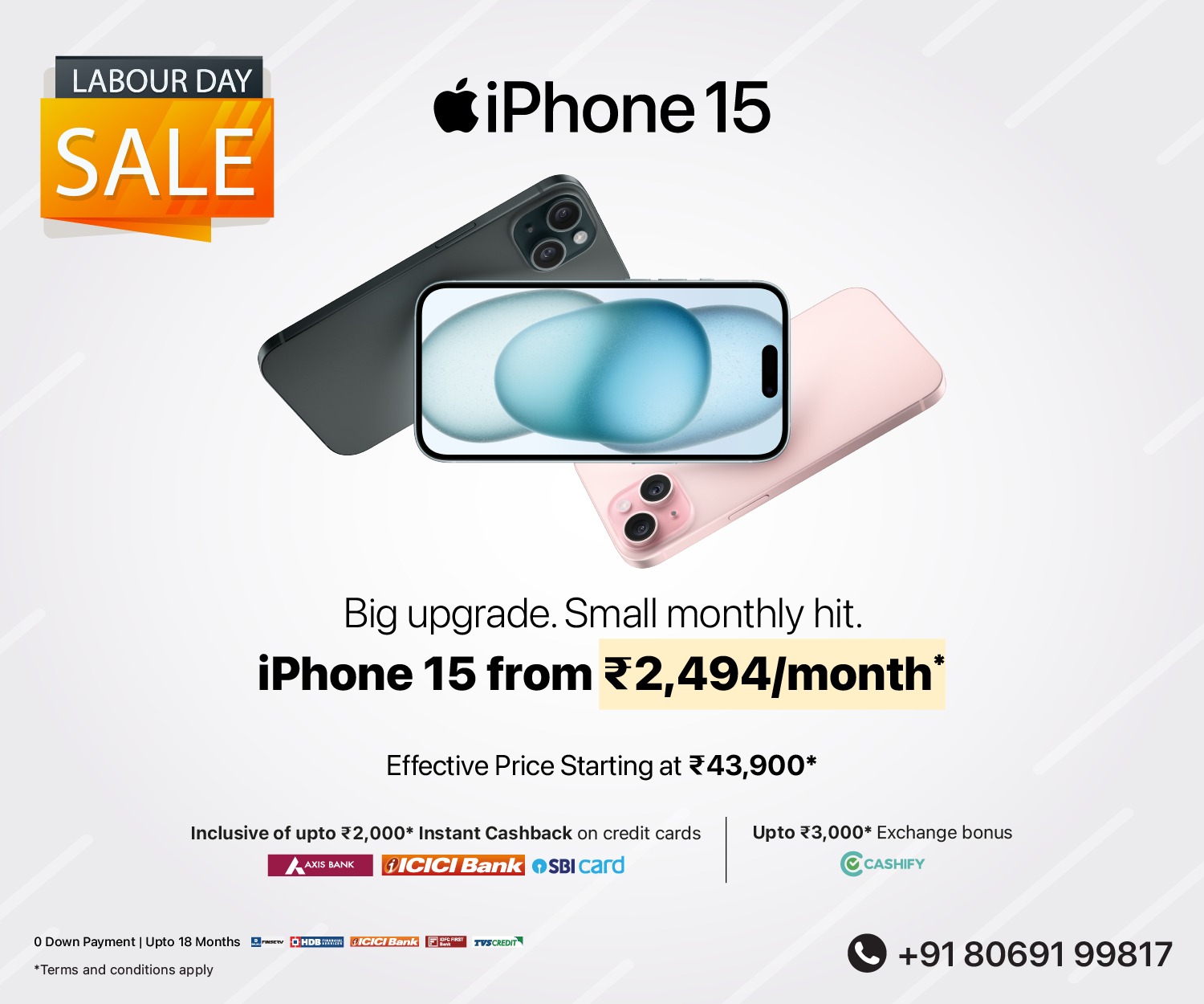 iPhone 15 Labour Day banner m