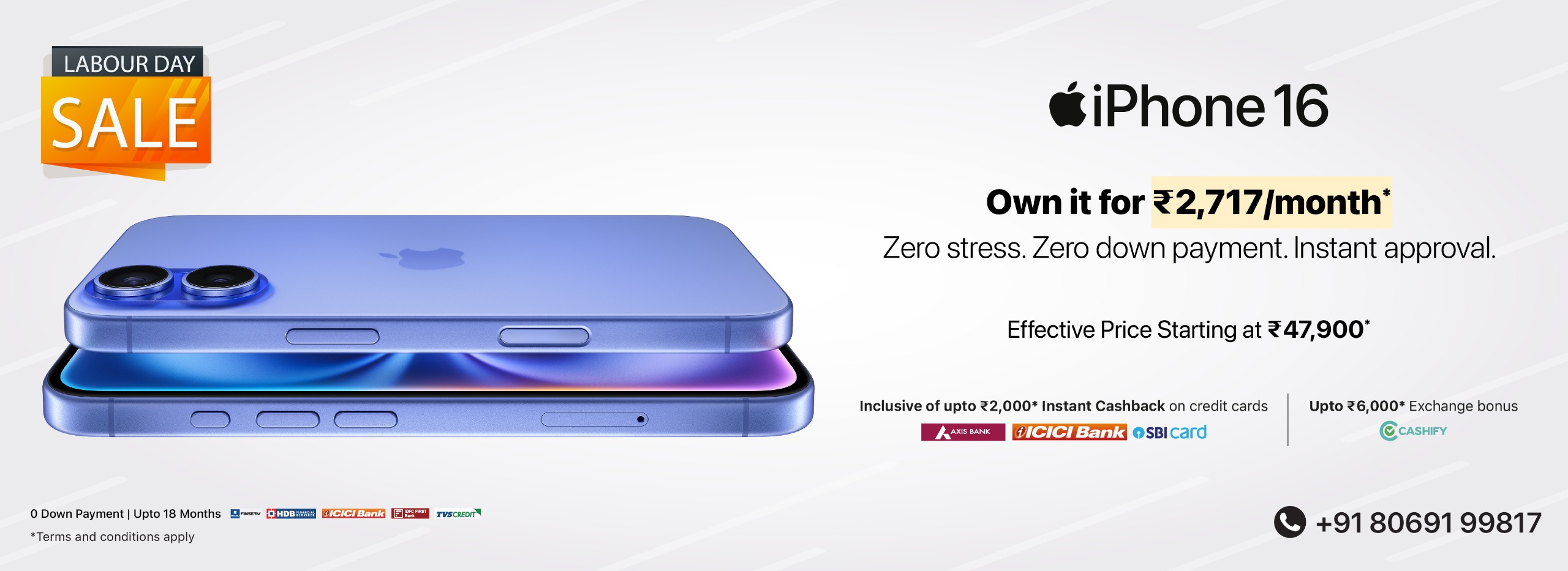 iPhone 16 Labour Day banner d