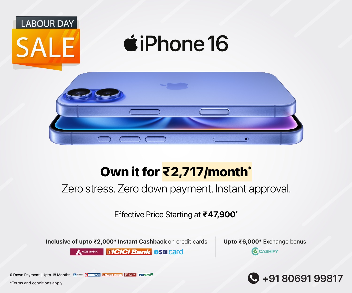 iPhone 16 Labour Day banner m