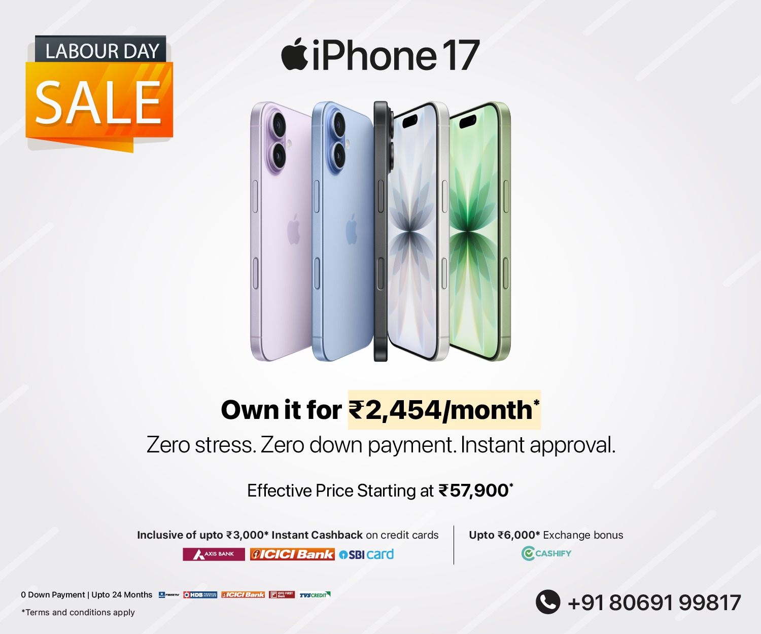 iPhone 17 Labour Day banner m