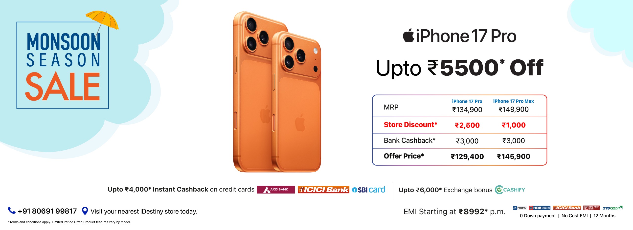 iPhone 17 PRO monsoon banner D