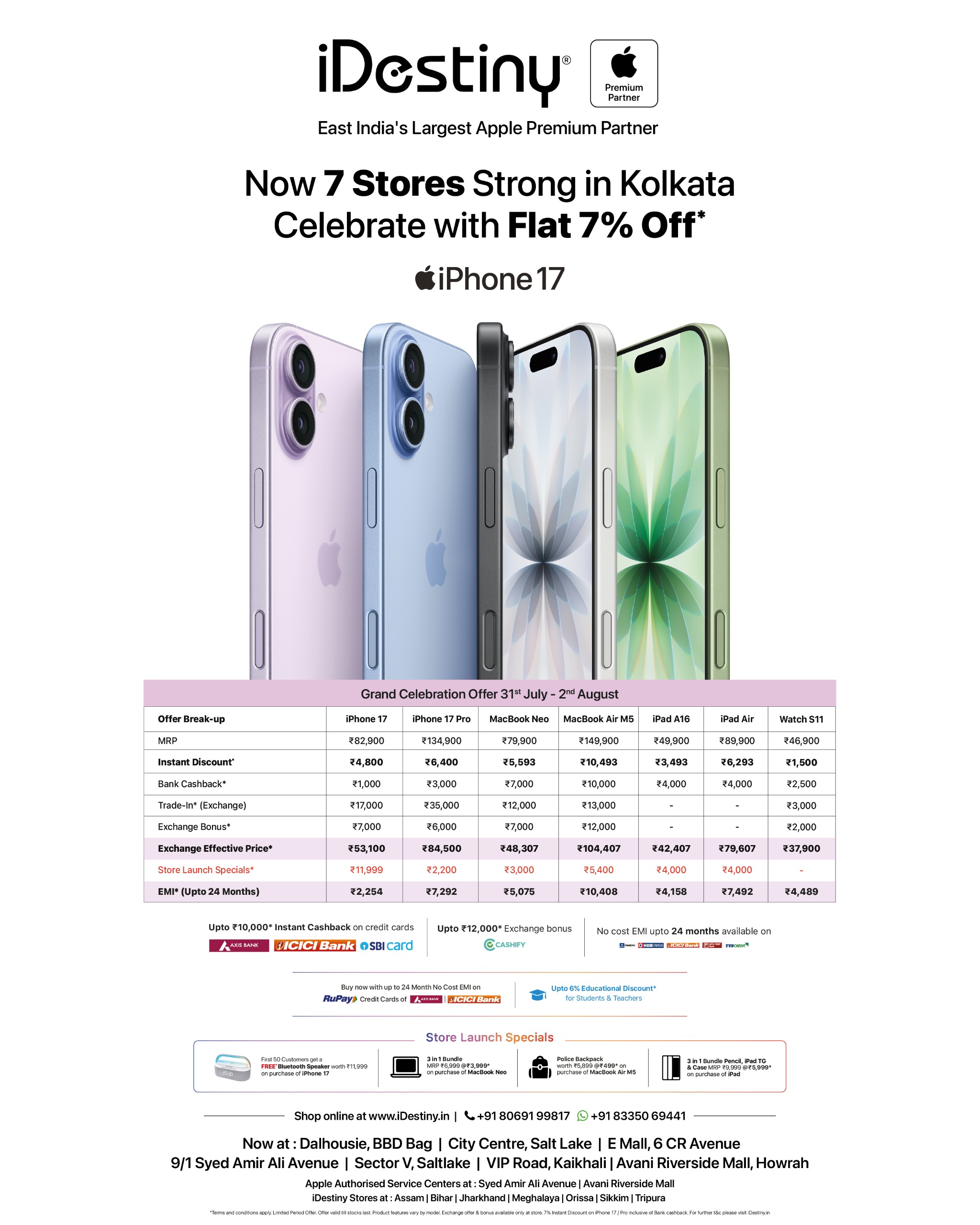 Kolkata 7 store web page